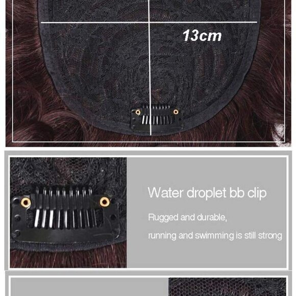 Women Human Hair Topper Clip-in Curly Hairpiece Thinning Hair Cover